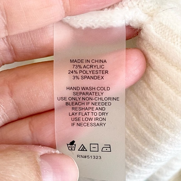 Vince Camuto Cream Fair Isle Mock Neck Knitted Winter Pullover Sweater Large - Picture 8 of 8